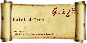 Gelei Áron névjegykártya
